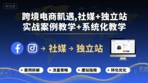 跨境电商新机遇,社媒+独立站,实战案例教学+系统化教学-第一资源库