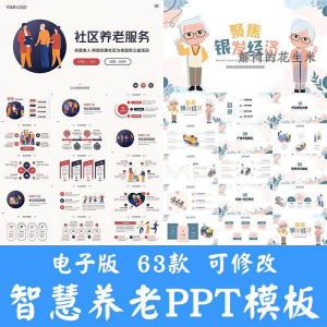 智慧养老ppt模板社区养老院服务宣传开题答辩商业计划书方案素材-第一资源库