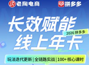 拼多多线上SVIP线上年卡,从认知到基础、从推广到活动、从活动到玩法,全链路实战(26年4月6日更新)-第一资源库