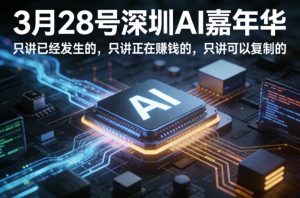 3月28号深圳AI嘉年华,只讲已经发生的,只讲正在賺钱的,只讲可以复制的-第一资源库