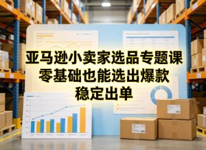 亚马逊小卖家选品专题课，零基础也能选出爆款，稳定出单-第一资源库