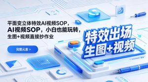 （特效出场）平面变立体特效AI视频SOP，小白也能玩转，生图+视频直接抄作业-第一资源库