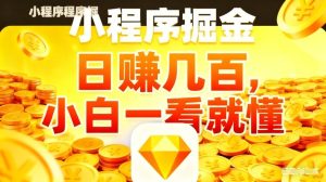 微信小程序掘金项目，不用复杂操作，5分钟就能学会上手操作，日入几张【揭秘】-第一资源库