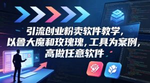 引流创业粉卖软件教学，以鲁大魔和玫瑰工具为案例，可做任意软件-第一资源库