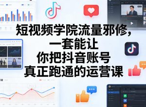 短视频学院流量邪修,一套能让你把抖音账号真正跑通的运营课-第一资源库