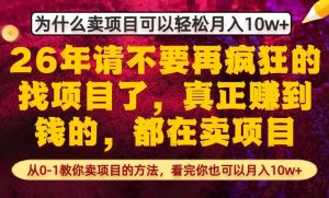 为什么真正賺到钱的都在卖项目,从0-1教你卖项目的方法,看完你也可以月入10w+【揭秘】-第一资源库