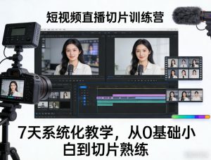 短视频直播切片训练营，7天系统化教学，从0基础小白到切片熟练-第一资源库
