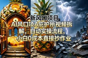 新风口项目AI庇护所视频拆解，自动实操流程，小白0成本直接抄作业-第一资源库