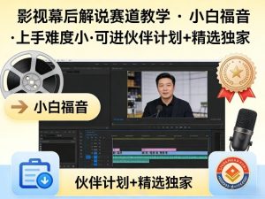 某大佬的影视幕后解说赛道教学,小白福音,上手难度小,可进伙伴计划+精选独家-第一资源库