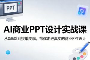AI商业PPT设计实战课,从0基础到接单变现,带你走进真实的商业PPT设计-第一资源库