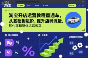 淘宝开店运营教程直通车，从基础到进阶，提升店铺流量，转化率和整体运营效率（更新26年3月）-第一资源库