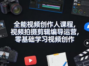 全能视频创作人课程,视频拍摄剪辑编导运营,零基础学习视频创作(更新2026年3月)-第一资源库