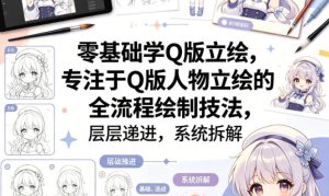 零基础学Q版立绘，专注于Q版人物立绘的全流程绘制技法，层层递进，系统拆解-第一资源库