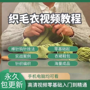 织毛衣教程视频零基础教学传统手工棒针钩针毛线编织婴儿针织围巾-第一资源库