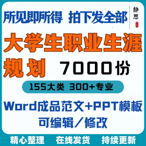 新款大学生职业生涯规划书成长就业赛道学业规划word成品范文ppt-第一资源库