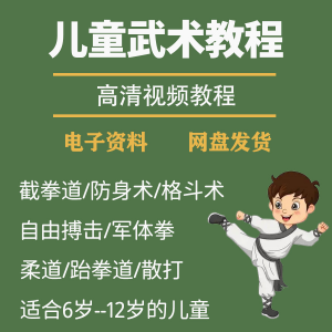 少儿童武术视频教程零基础自学咏春散打擒拿泰拳跆拳道防身术课程-第一资源库