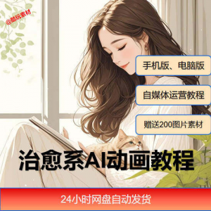 治愈系AI插画动画视频制作教程课程素材自媒体运营小白学习必备-第一资源库