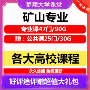 大学矿山专业视频教程矿山机械边坡工程 采矿72门自学课程赠PPT-第一资源库