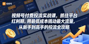 视频号付费投流实战课,抓住平台红利期,用最低成本撬动最大流量,从新手到高手的投流全攻略-第一资源库
