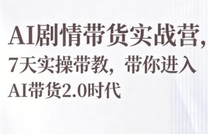 AI剧情带货实战营，7天实操带教，带你进入AI带货2.0时代-第一资源库
