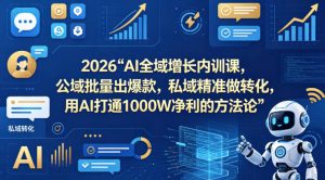 2026AI全域增长内训课，公域批量出爆款，私域精准做转化，用AI打通1000W净利的方法论（更新）-第一资源库
