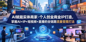 AI赋能实体商家·个人创业商业IP打造，掌握AI+IP+短视频+直播的全链路流量变现打法-第一资源库