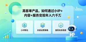 高客单产品，如何通过小IP+内容+服务变现年入六干W-第一资源库